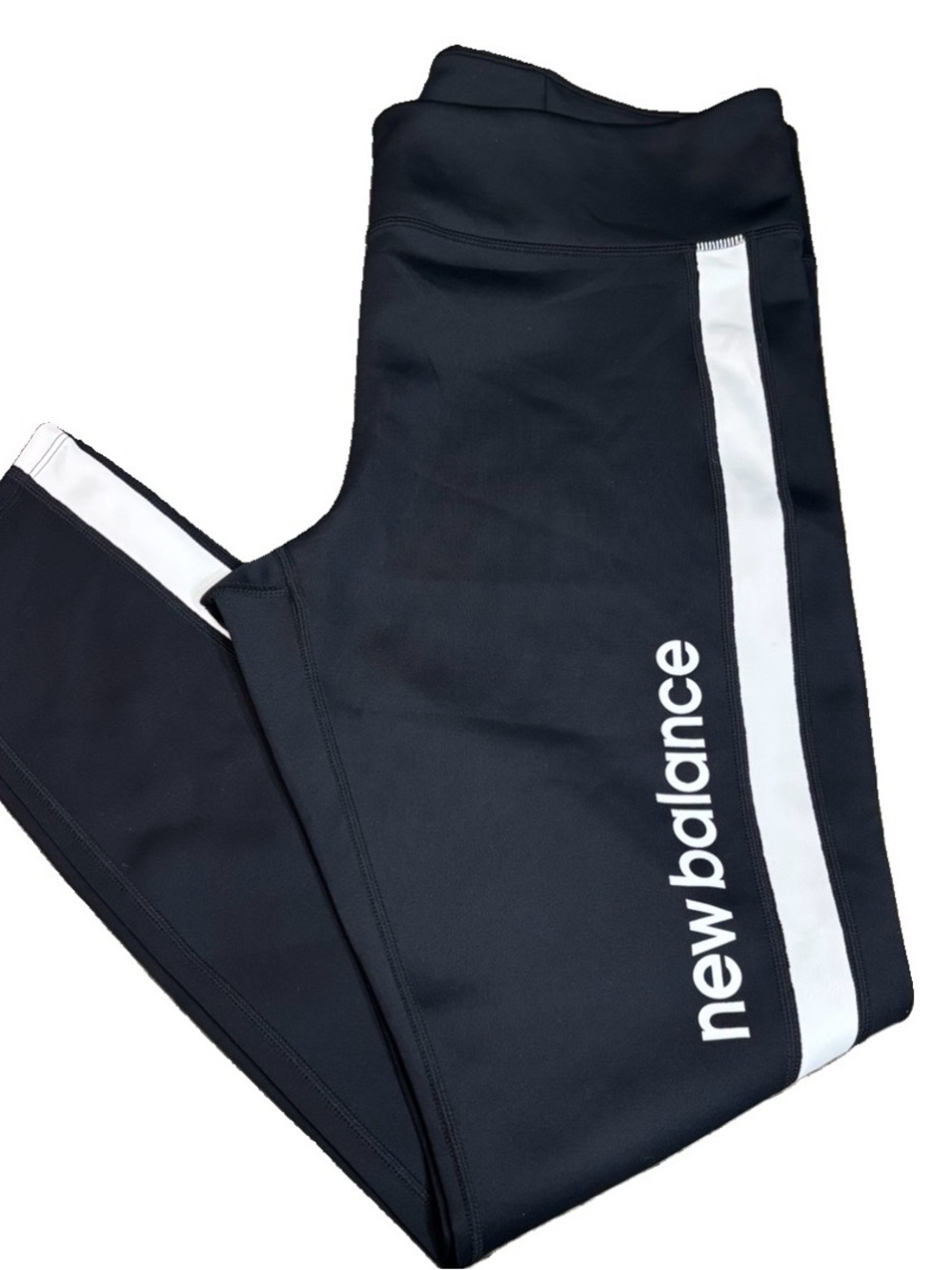 New Balance Black Leggings with White Stripe